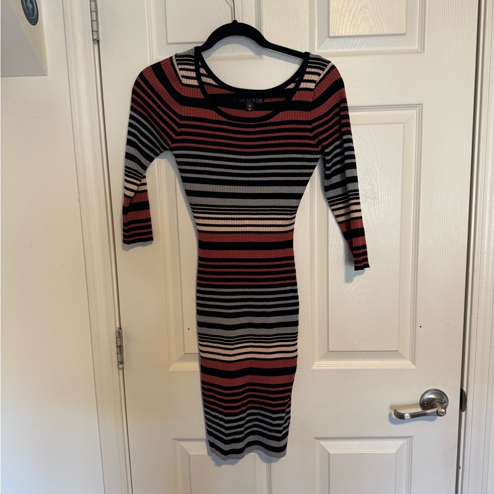 Striped body con dress